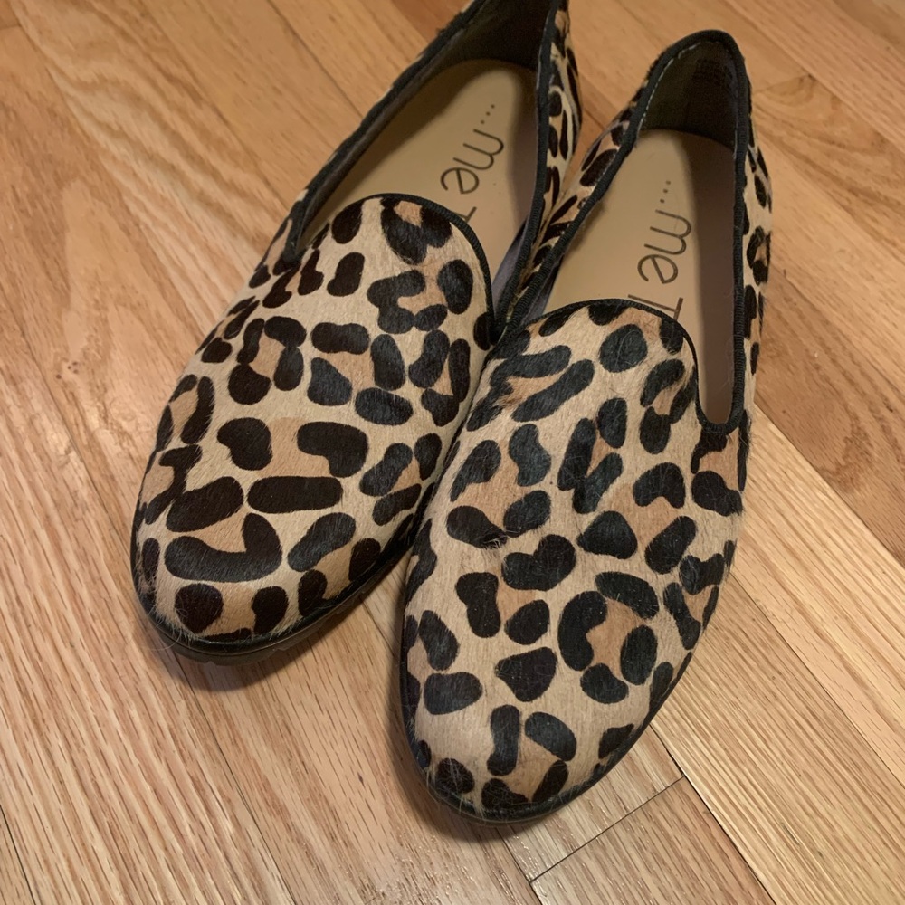 Women’s Size 10 Leopard Print Slip-On Loafers - Tan & Black
